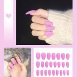 QFDSIAN 24pcs/box Full Cover fake Press on Nails Matte Yellow Pure Acrylic Frosted Ballerina acrylic for nails for Women free shipping