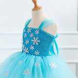 Qfdian halloween decorations halloween costumes Blue Princess Elsa Dress for Girls Snow Queen Tutu Dress Up Costumes for Kids Girl New Year Clothes Snowflake Christmas Outfits