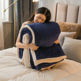 Qfdian Winter Bed Blankets Solid Color Fleece Blankets Throws Adult Thick Warm Sofa Winter Blanket Super Soft Warm Duvet Cover Luxury