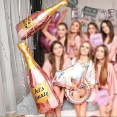 Qfdian valentines day decorations for the home Bride To Be Ring Foil Balloon Wedding Hen Party Decoration Champagne Bottle Love Bridal Ballons Birthday Valentines Decor Suppli