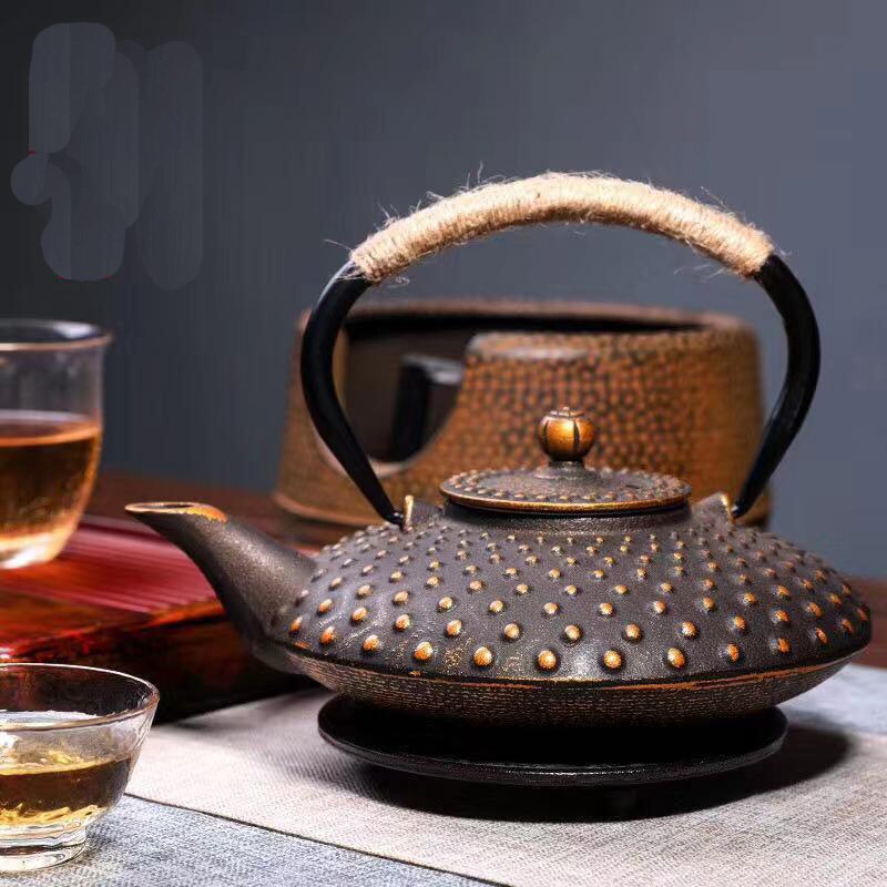 Qfdian valentines day gifts for her 900ml Cast Iron Tea Kettle Teapot Tea Accessories Great Tea Tea Set  House Decor for Friends Family Wedding Tea Lovers