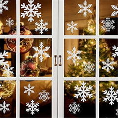 Qfdian  Christmas 27Pcs Christmas Snowflake Window Sticker Christmas Wall Stickers Kids Room Wall Decals Christmas Decorations for Home New Year