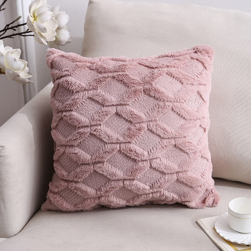 Fur Plush Pillowcase Decorative Sofa Cushion Covers Case Bed Decor Flowers Throw Pillow Cover Home Decor Pillow Case 45x45cm