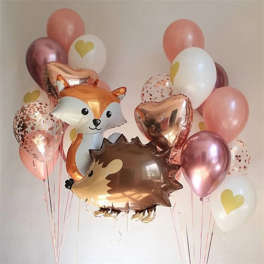 Qfdian Party decoration 1 set Jungle Safari Birthday Party Decorations Balloons Cartoon Animal Fox Foil Ballons Kids Anniversaire Supplies Baby Shower