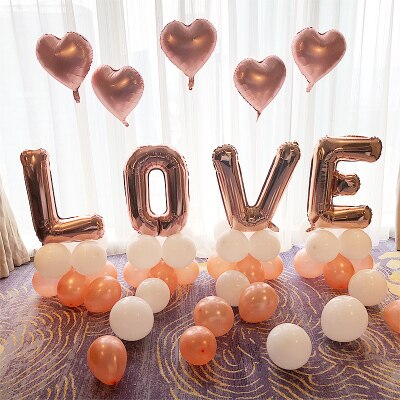 55pcs/set Love Letter Balloon Valentine's Day Birthday Proposal Confession Wedding Decoration Party Supplies