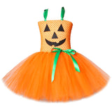 Qfdian halloween decorations halloween costumes Pumpkin Dresses for Baby Girls Tutu Dress with Witch Hat Halloween Costume for Kids Girl Pumpkin Clothes for Carnival Party