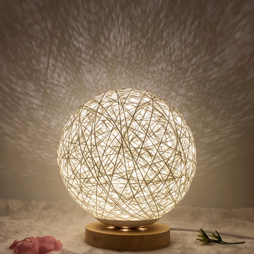 Qfdian valentines day decorations for the home hot sale new LED Night Light 3D Print Moon Lamp USB Rechargeable 3D Light Rattan Weaving Table Lamp night lights Home Decoration Kid Gift