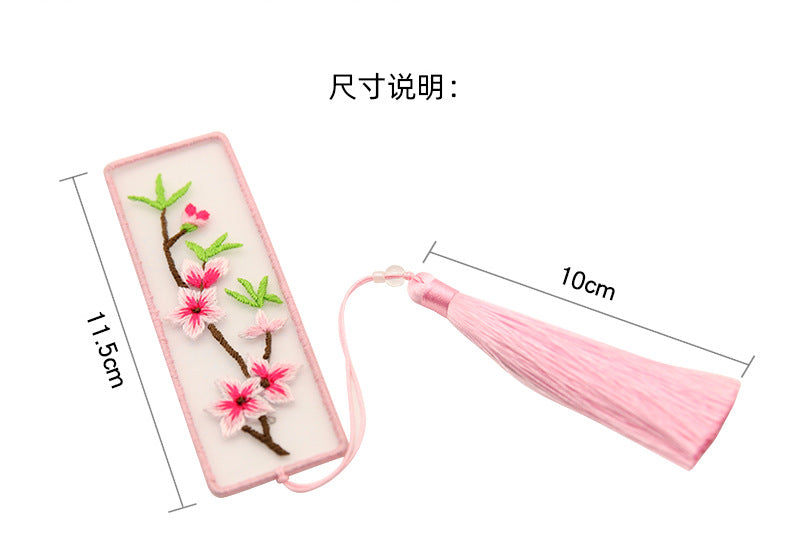 Qfdian gifts for women hot sale new Bookmarks Cross-stitch Plum Blossom Diy Embroidery Peace and Blessing Pouch Stitch for Needlework Needle Minder Organizer Craft