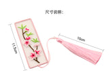 Qfdian gifts for women hot sale new Bookmarks Cross-stitch Plum Blossom Diy Embroidery Peace and Blessing Pouch Stitch for Needlework Needle Minder Organizer Craft
