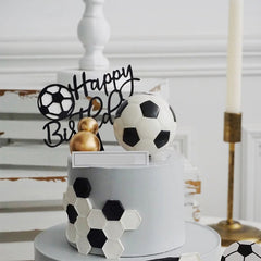 Qfdian halloween decorations christmas decorations Basketball Football Theme Party Cupcake Topper Happy Birthday Cake Topper Flage For Kids Boy Birthday Party Cake Decors Supplies