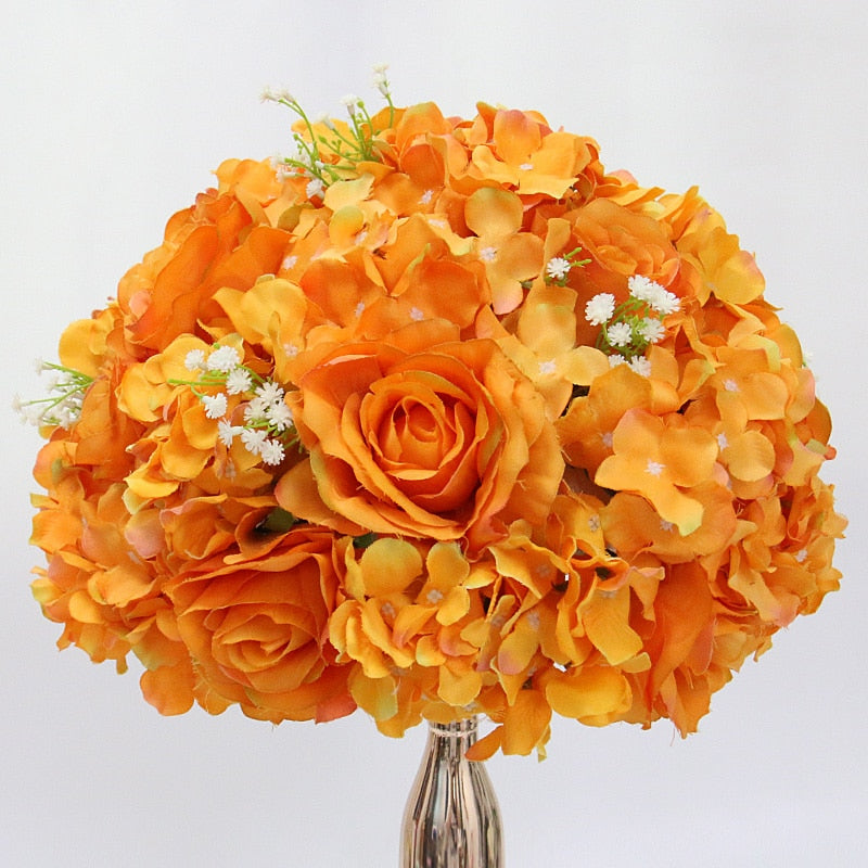 Qfdian Rose Artificial Flower Arrangement Table Centerpieces Flower Ball Wedding Arch Backdrop Decor Flower Row Party Layout