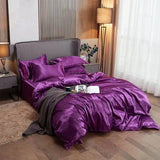 Qfdian Luxury Soft Bedding Set Home Textile Solid Color Bedroom Decor Duvet Cover Bed Sheet Bedding Covers Set Full King Size 4pcs