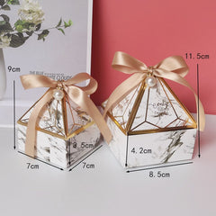 Qfdian Party gifts Party decoration hot sale new Gem Tower Bronzing Candy Box Wedding Gift Packaging Box Only For You Chocolate Candy Paper Gift Box For Baby Shower Event Party