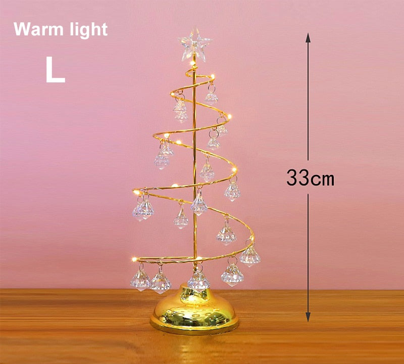 Qfdian Party decoration valentines day hot sale new LED Christmas Crystal Lights Table Decor Creative Xmas Gifts Fantasy Christmas Tree Lighting Party Festival Decor Lamp New Year