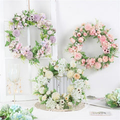 Qfdian wedding decorations hot sale new 30cm/40cm multiple styles Silk Peony Artificial Flowers Wreaths Door Perfect simulation Garland For Wedding Home Partydecoration