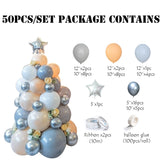 Qfdian Party decoration hot sale new Navidad Latex Pink White Gray Pentagram Balloon Garland Pillar Christmas Balloon Tree Xmas Party Decors For Home New Year
