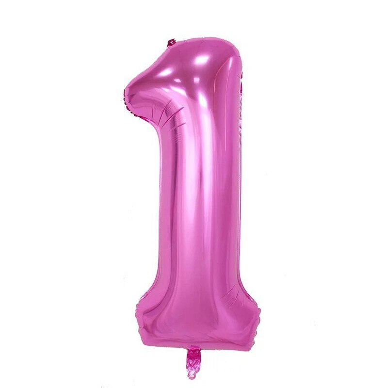 Qfdian Party decoration Number 1 Balloon 1st Birthday Boy Girl 1 Year Old Baby Birthday Party Decorations Anniversaire Supplies Globos Baby Shower