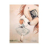 Qfdian easter decorations clearance Nordic Modern Cartoon Moon Rabbit Girls Carousel Canvas Painting Spray Color Swan Art Poster Kids Baby Nursery Room Wall Picture