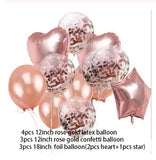 Qfdian Party decoration hot sale new Rose Gold Happy Birthday Party Decor Balloons Chrome Air Helium Balloon Baby Shower 18 25 30th Birthday Anniversary Decorations