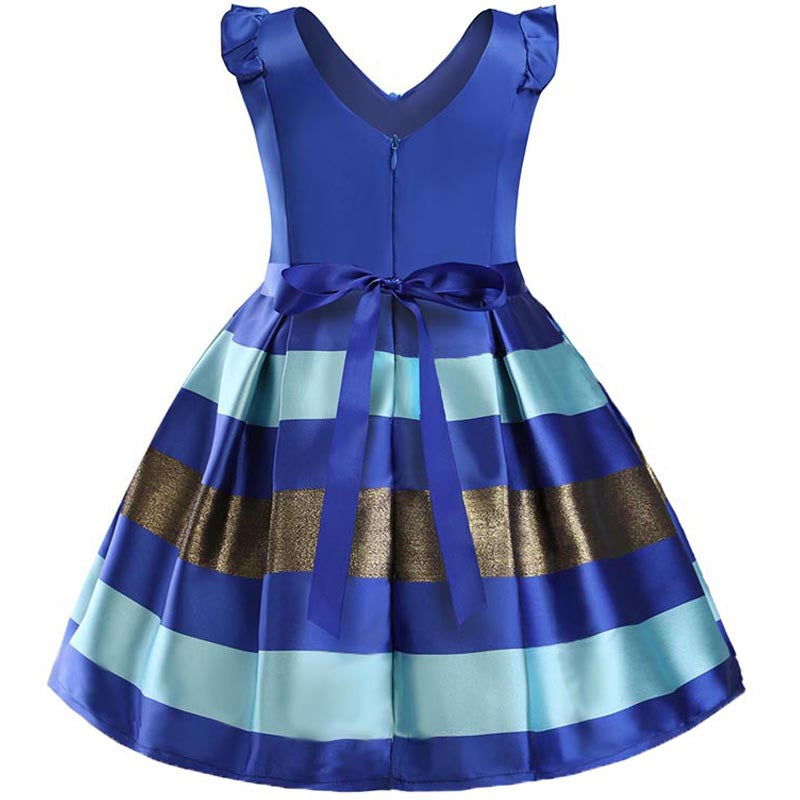 QFDIAN Kids Girl Striped Dresses Christmas Flower Girl Party Princess Dresses Children Clothes For 2 6 8 10 Years old Girls Gown Dress