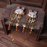 Qfdian 1pc Rabbit Hairpin Tassels Hairpin Cute Girl Daily Cos Props Vintage Barrettes Cosplay Kimono Hanfu Handwork Hair Accessories