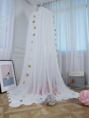 Qfdian Baby Dome Mosquito Net With Stars Hanging Tent Baby Bed Crib Canopy Bedroom Tulle Curtains Children Kids Room Decoration