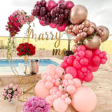 Qfdian Party decoration hot sale new 149Pcs Burgundy Red Balloons Garland Valentines Day Balloon Arch Anniversary Engagement Wedding Party Decorations Bride Supplies