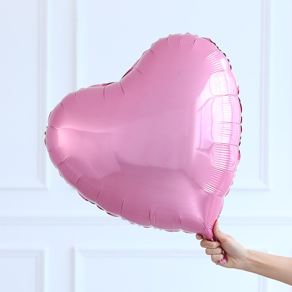 Qfdian valentines day gifts for her 24inch Heart love Balloons шарики Inflatable Foil Balloon for Wedding Valentine Day Decorations Helium Ballon I love you Globos