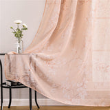 Qfdian valentines day gifts for her Lily Sheer Curtains for Living Room Bedroom Kitchen Window Treatment Flowers Voile Elegant Tulle Drapes Home Decoration