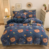 Qfdian father's day gifts Home Textiles Solid Color Velvet Duvet Cover for Household Winter Warmth Thick Bedding Set Bedroom Set Twin Queen Duvet Cover