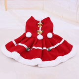 qfdian pet christmas coat clothes dog dress winter perro Xmas dress red sweatshirt Vest Pets Cat Warm dress