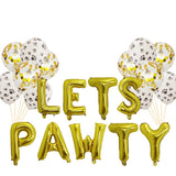 Qfdian Party decoration 1set Pet Dog Birthday Theme Party LETS PAWTY Letter Foil Balloon Decoration Set Girl Boy Celebration Atmosphere Party Supplies