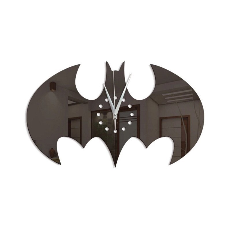 Qfdian halloween decorations halloween costumes halloween giftCozy apartment aesthetic hot sale new Creative 3D Bat Mirrors Wall Clocks Stickers Acrylic Wall Clock Living Room Bat Wall Decal DIY Home Decor Halloween Decoration