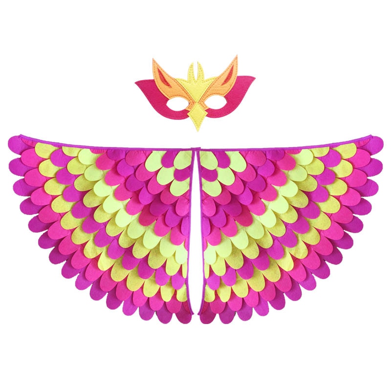 Qfdian halloween decorations halloween costumes halloween gift Kids Animal Costume Birds Felt Wings Fun Cosplay Halloween Costumes Butterfly Wing