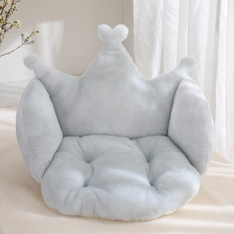 Qfdian Cozy apartment aesthetic hot sale new Fashion Fluffy Soft Plush Sheepskin Shaggy Throw Crown Pillow Chair Cushion Home Sofa Bedroom Decor Gift For Office 40x40x55