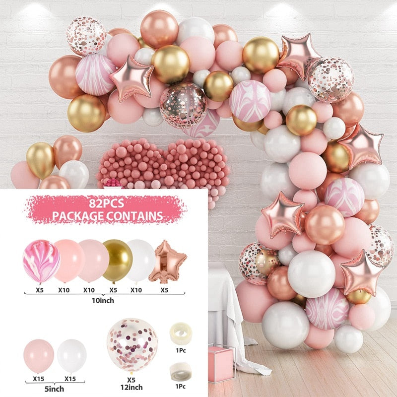 Qfdian halloween decorations christmas decorations Macaron Balloons Garland Latex Ballons Arch Happy Birthday Party Decor Kids Adult Wedding Baloon Chain Baby Shower Balon