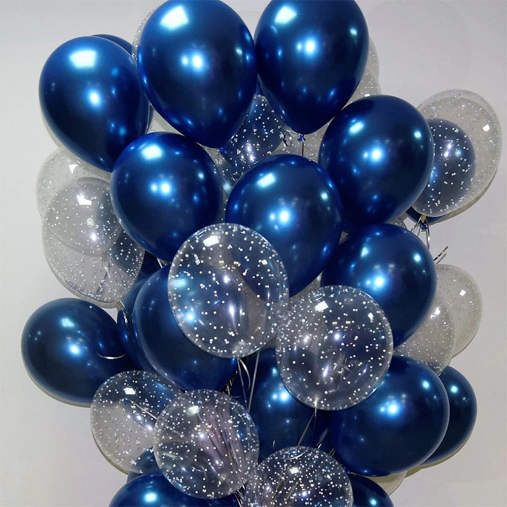 Qfdian Party decoration valentines day  20/30pcs 12inch Luminous Blue Latex Balloons Transparent Clear Star Balloon Wedding Baby Shower Birthday Party Decorations
