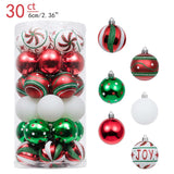 Qfdian  30pcs 6cm Christmas Tree Decor Balls Glitter Blue Gold Plating Hanging Pendants Ball For Home New Year Ornament