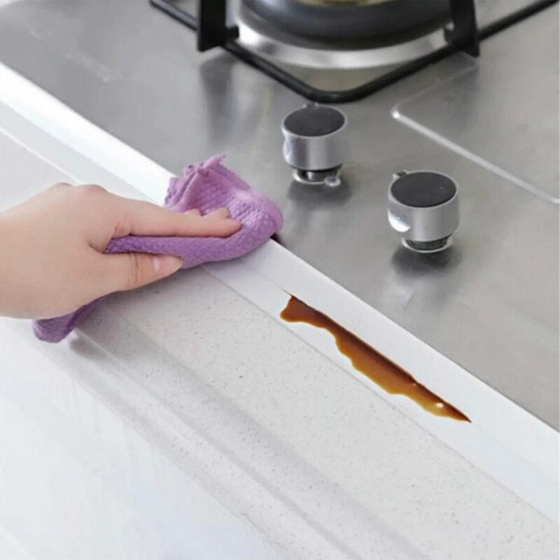 Qfdian Cozy apartment aesthetic PVC Self Adhesive Tape Sealing Tape Shower Bathroom Kitchen Mold Proof Anti-moisture Waterproof Tape Caulk Strip Adhesive Sealer