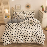 Qfdian father's day gifts Home Textiles Solid Color Velvet Duvet Cover for Household Winter Warmth Thick Bedding Set Bedroom Set Twin Queen Duvet Cover