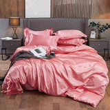Qfdian Luxury Soft Bedding Set Home Textile Solid Color Bedroom Decor Duvet Cover Bed Sheet Bedding Covers Set Full King Size 4pcs