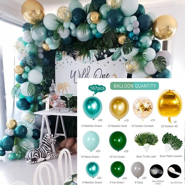 Qfdian 104pcs Bule Silver Macaron Metal Balloon Garland Arch Wedding Birthday Balloons Decoration Party Balloons For Kids Baby Shower