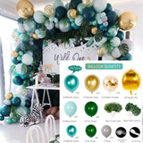 Qfdian 104pcs Bule Silver Macaron Metal Balloon Garland Arch Wedding Birthday Balloons Decoration Party Balloons For Kids Baby Shower