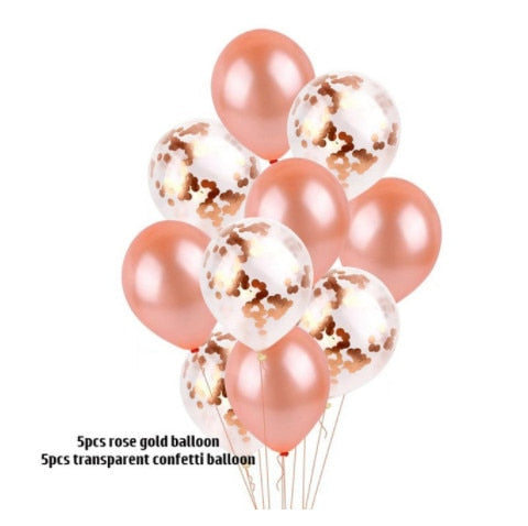 Qfdian Party gifts Party decoration hot sale new  hot sale new Rose Gold Themed Birthday Party Decorations Champagne Bottle Birthday Number Heart Foil Balloons Adult Party Air Helium Globos