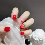 24Pcs false nails with designs cow and Blue Color cut design Fake Nail Shiny Gold Foil  artificial nails with glue for girls