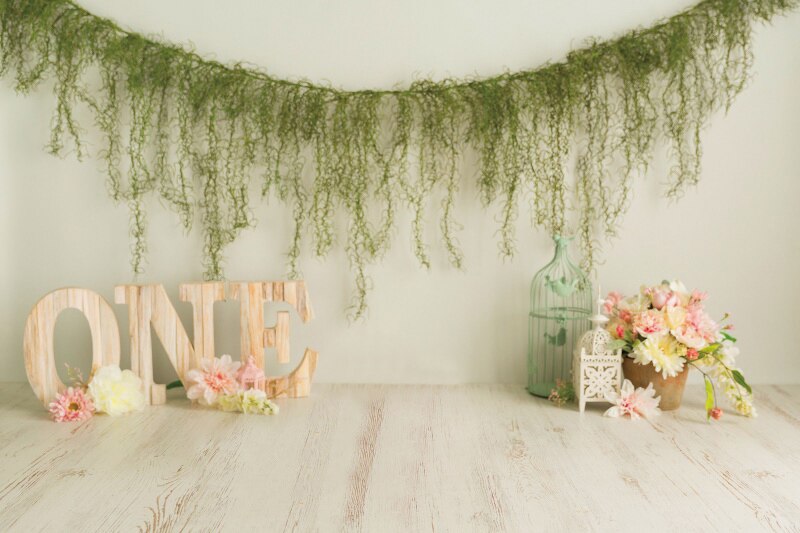 Qfdian decorations clearance Spring Easter Green Forest Floral Mushroom Photocall Photography Background Vinyl Backdrop Photo Studio Baby Photozone