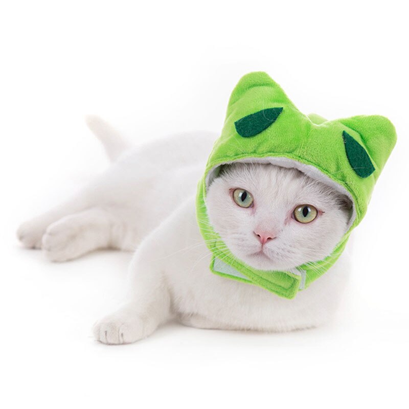 Qfdian Pet Outfits Animal Decorate Pet Cat Hat Multi Sizes Designer Soft Cotton Dogs Accessories Head Wear Adjustable Lovely Winter Kitten Caps