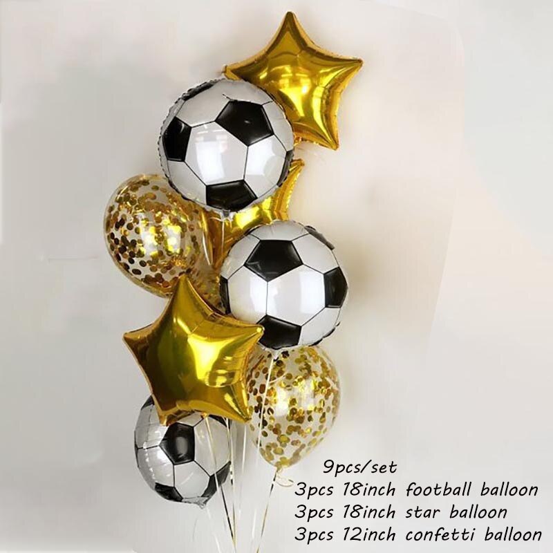 Qfdian Party decoration hot sale new Golden Trophy 18inch Football Star Foil Balloons Boy Man Birthday Party Decor Sports Games Air Balls Globos Baby Shower Supplies