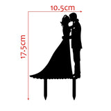 Qfdian Cozy apartment aesthetic valentines day decoration Bride And Groom Black Acrylic Cake Topper Wedding Decoration Mariage Party Supplies Adult Favors  Acrylic Cake Topper Wedding