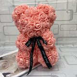 Qfdian valentines day gifts for her Hot Sale Red Bear Rose Artificial Flowers Teddi Bear of Rose Decoration Valentine Christmas Day Gift for Women Dropshipping